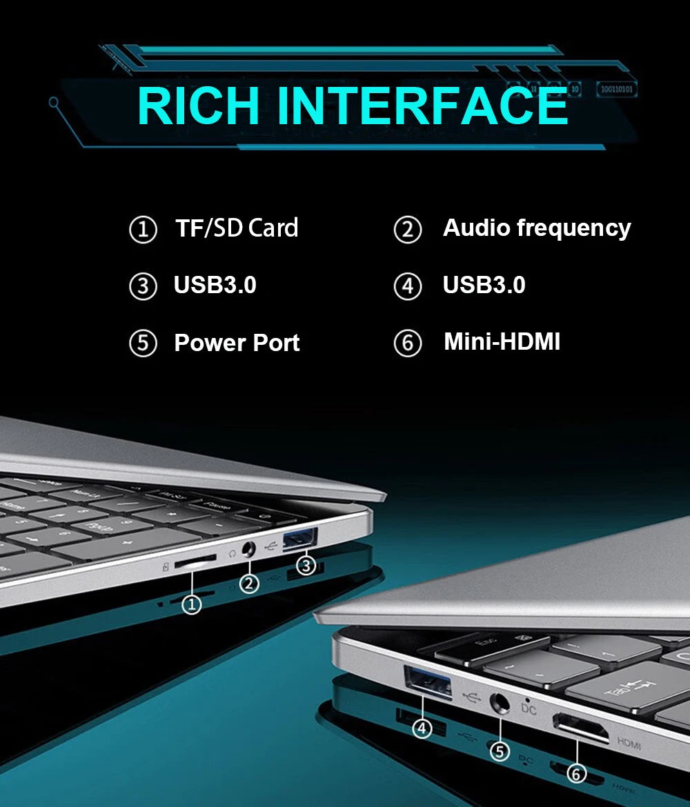 Windows 11 15.6' Ultra Slim Portable Laptop Intel Core I9-9900U 16GB RAM 1TB 2TB SSD Fingerprint Office Gaming Laptop PC