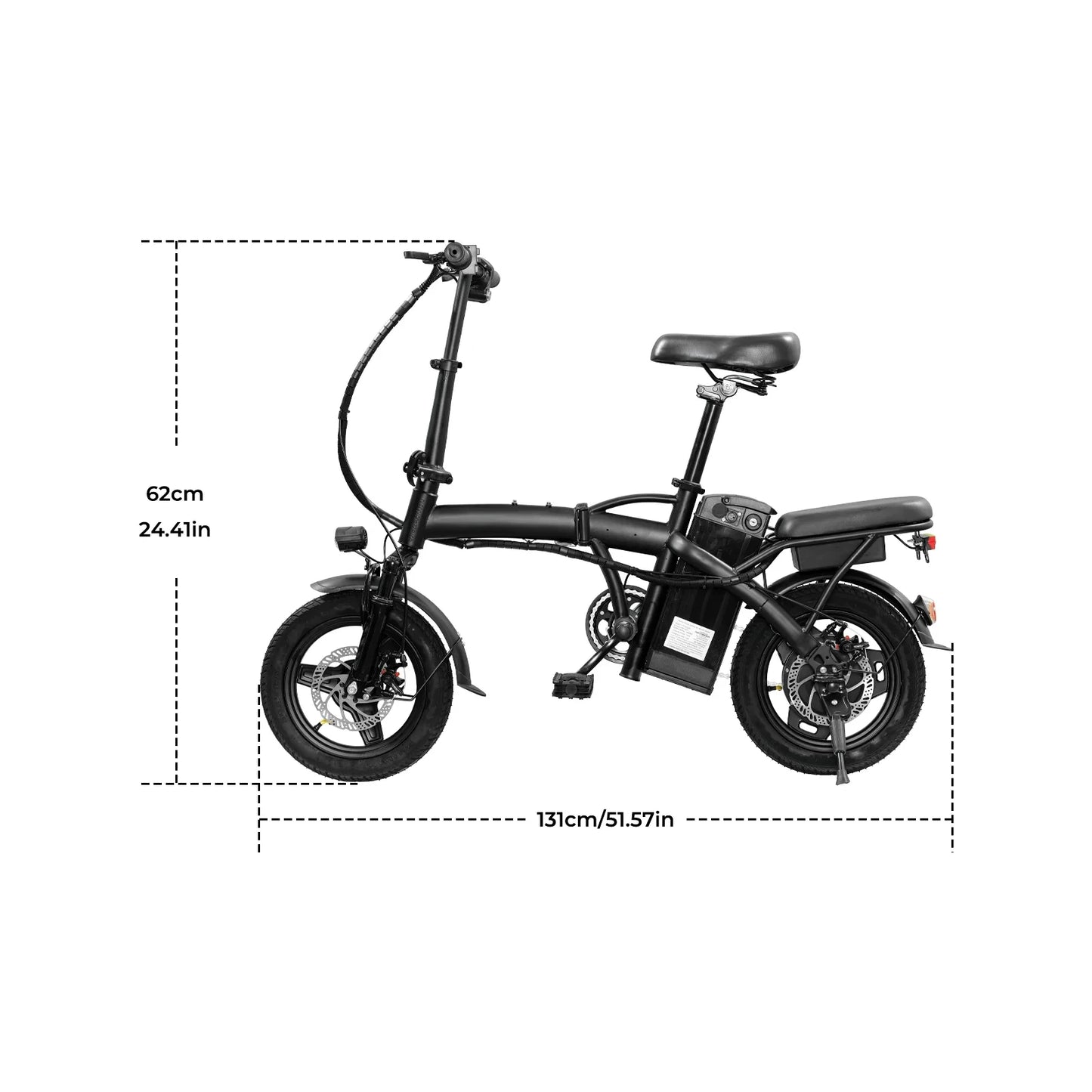 Adult and Adolescent Electric Bicycles, 20MPH, 560W Motor, 48V Detachable Battery, 14 inch Folding Electric Bicycle, Up to 25-32 Miles Long, Commuter Electric Bike