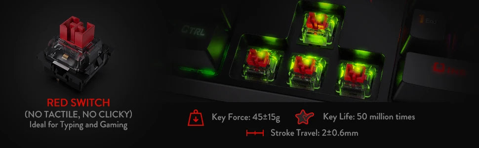 Redragon Surara RGB Mechanical Gaming Keyboard With Quiet Linear Switches