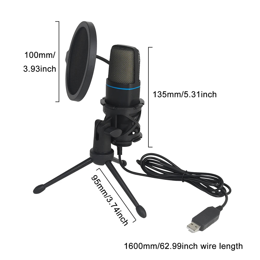 USB Microphone RGB Microfone Condensador Wire Gaming Mic for Podcast Recording Studio Streaming Laptop Desktop PC usb microphone mic karaoke microphone bluetooth microphone for phone ушной мониторинг karaoke mi