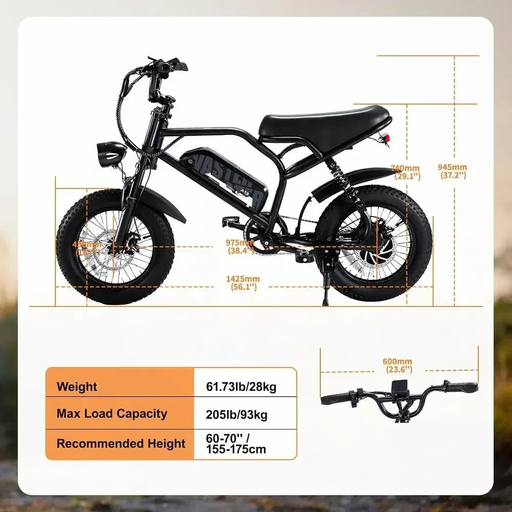 Electric Bike, 16'' at Tire E-Bike or Teens/Adults, 500W Small E-Bike with 36V/12.8Ah Removable Battery, Up to 22MPH, 45 Mile Ra