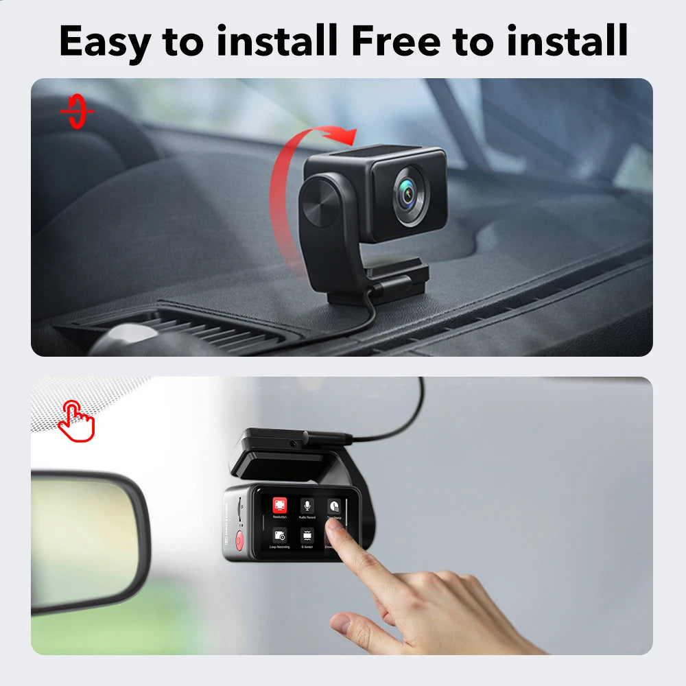 REDTIGER A4 4k Dash Cam Front and Rear Drive Recorder GPS& 5G WiFi Touch Screen Night Vision 24H Parking Mode Voice Control