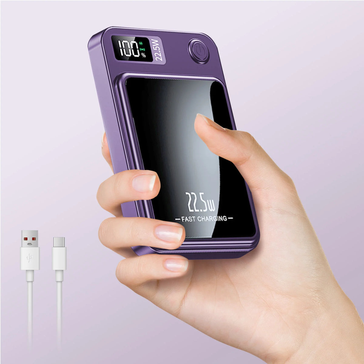 Magnetic Wireless Power Bank With Fast Charging And LED Display