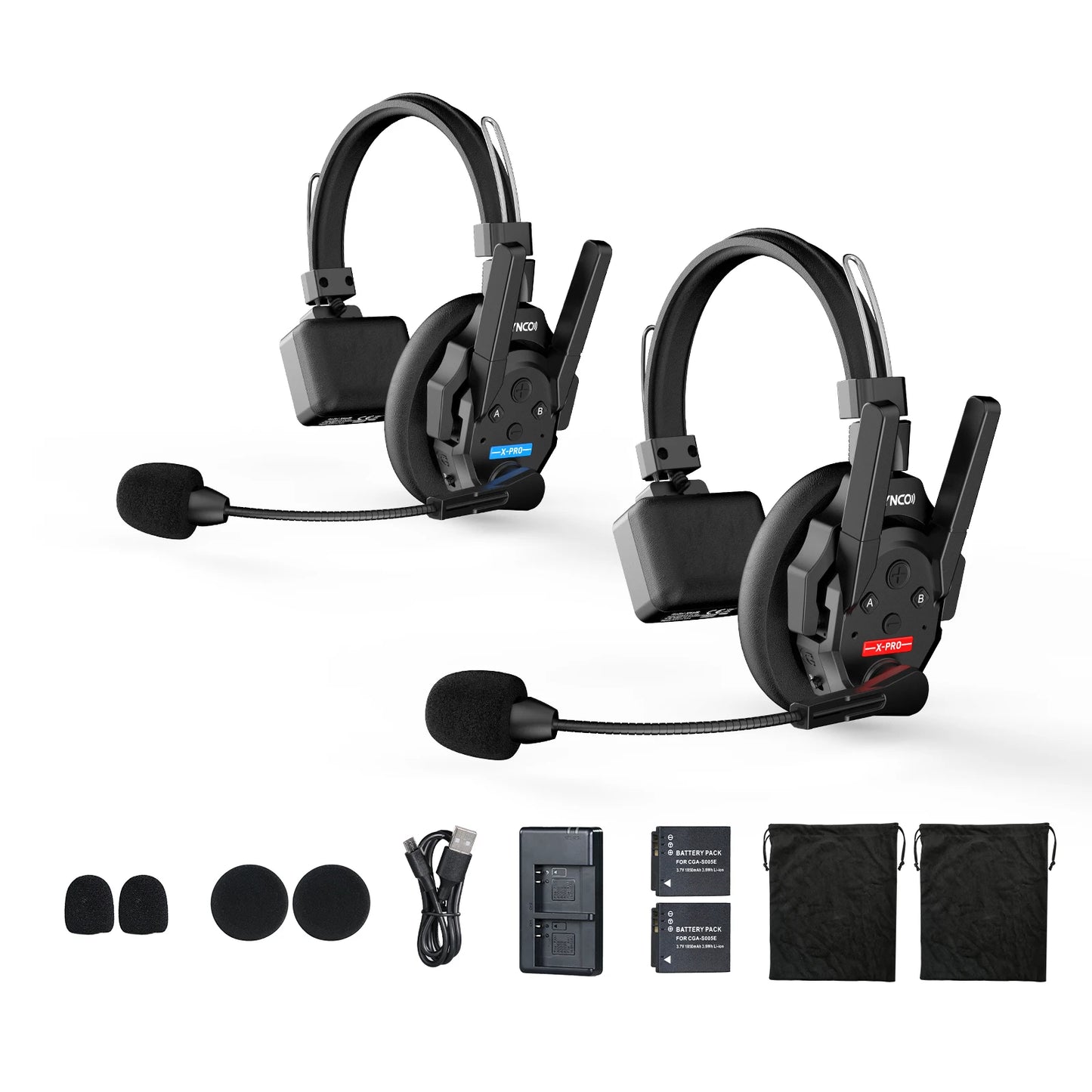 SYNCO XTALK XPRO 2.4G Wireless Intercom Headset 500m 5-Person Communication Noise Reduction for Live Broadcast & Video Shooting