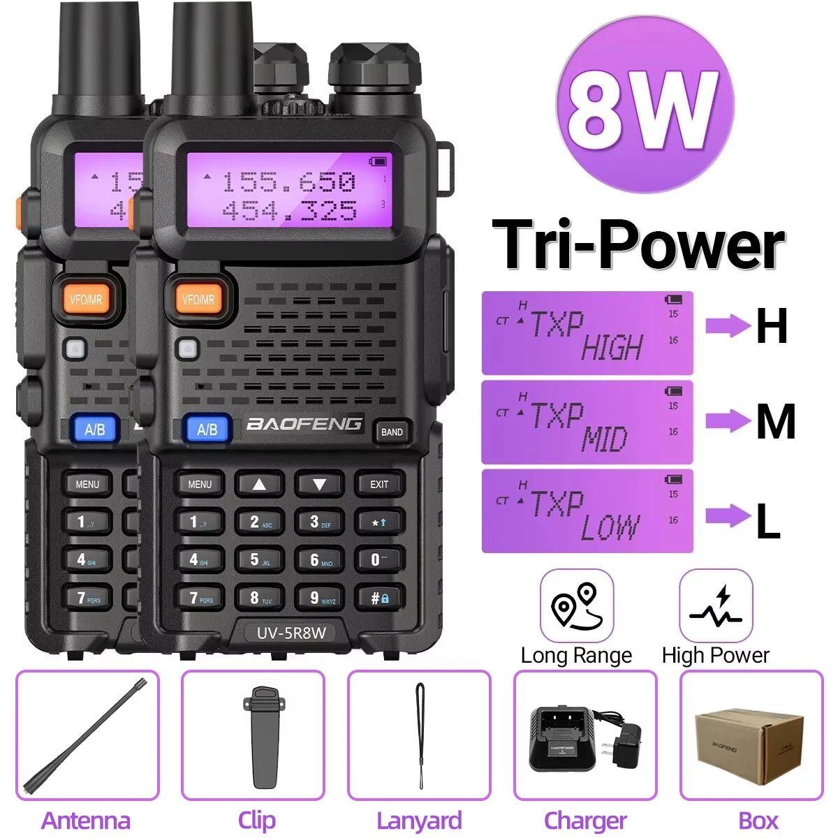 Baofeng UV-5R Dual Band VHF UHF Portable Two-Way Radio Transceiver