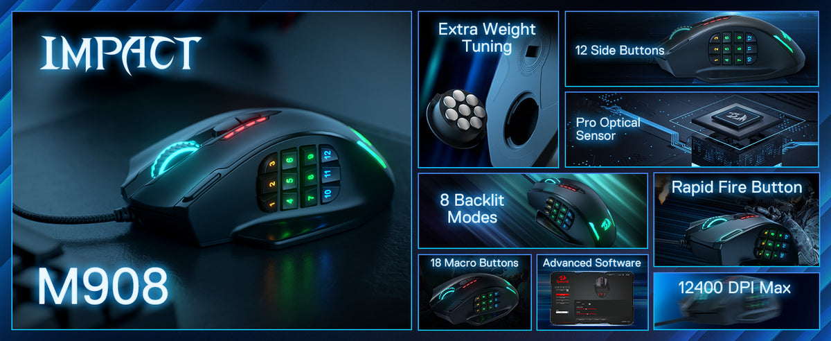 Redragon RGB Wired Gaming Mouse With 17 Programmable Buttons