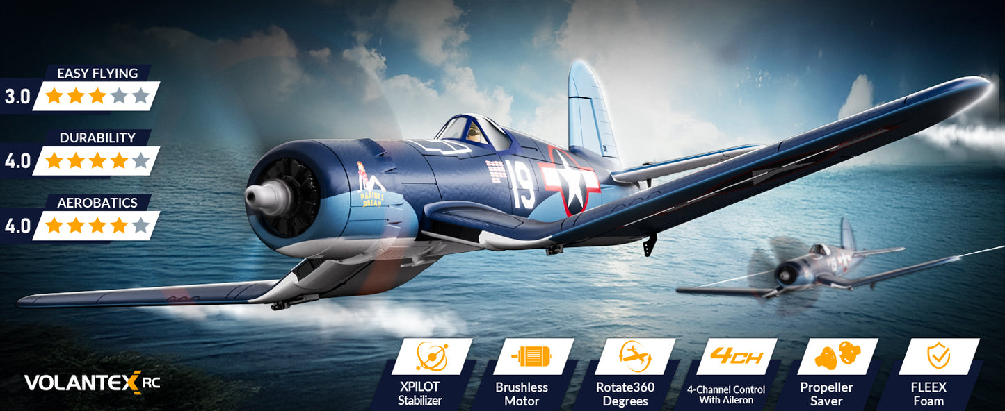 Volantexrc F4U Corsair Brushless Airplane Four Channel Ready To Fly