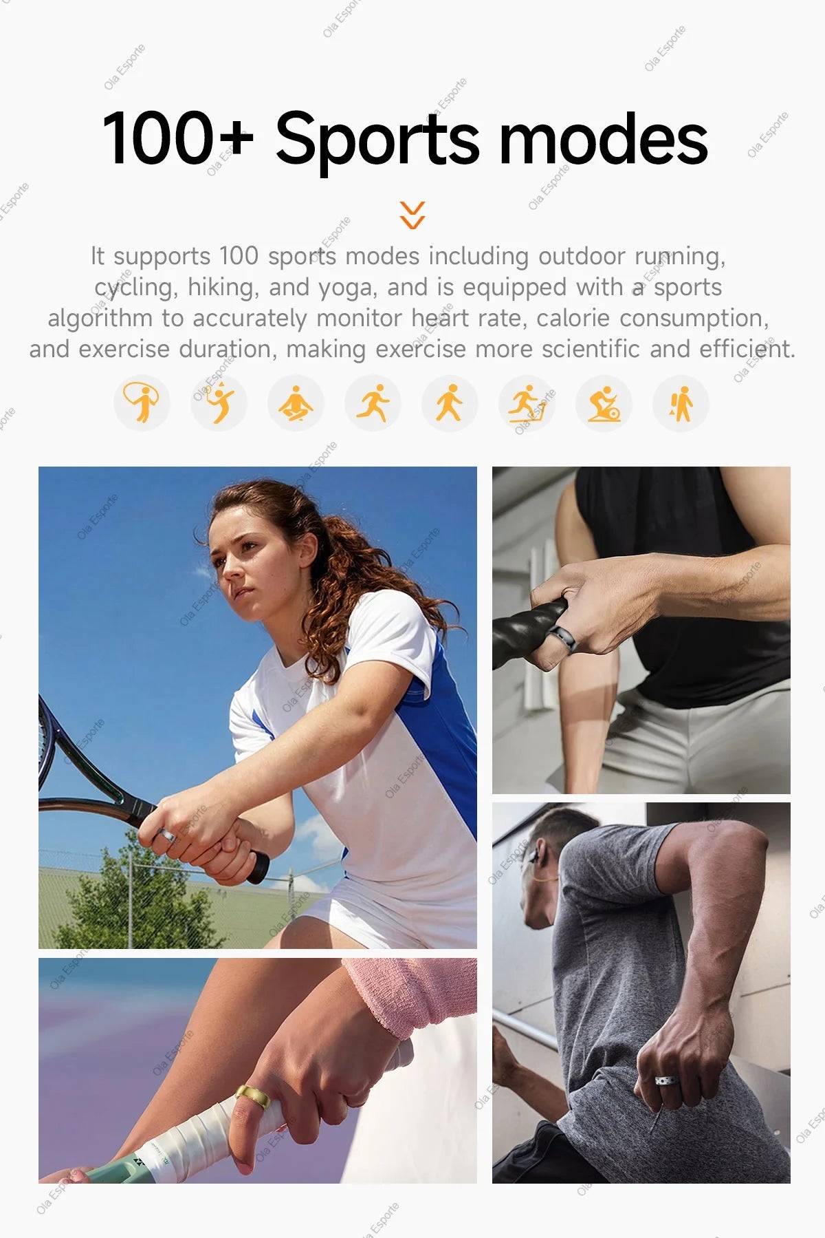 Ola Esporte Smart Ring Fitness Tracker With Charging Case