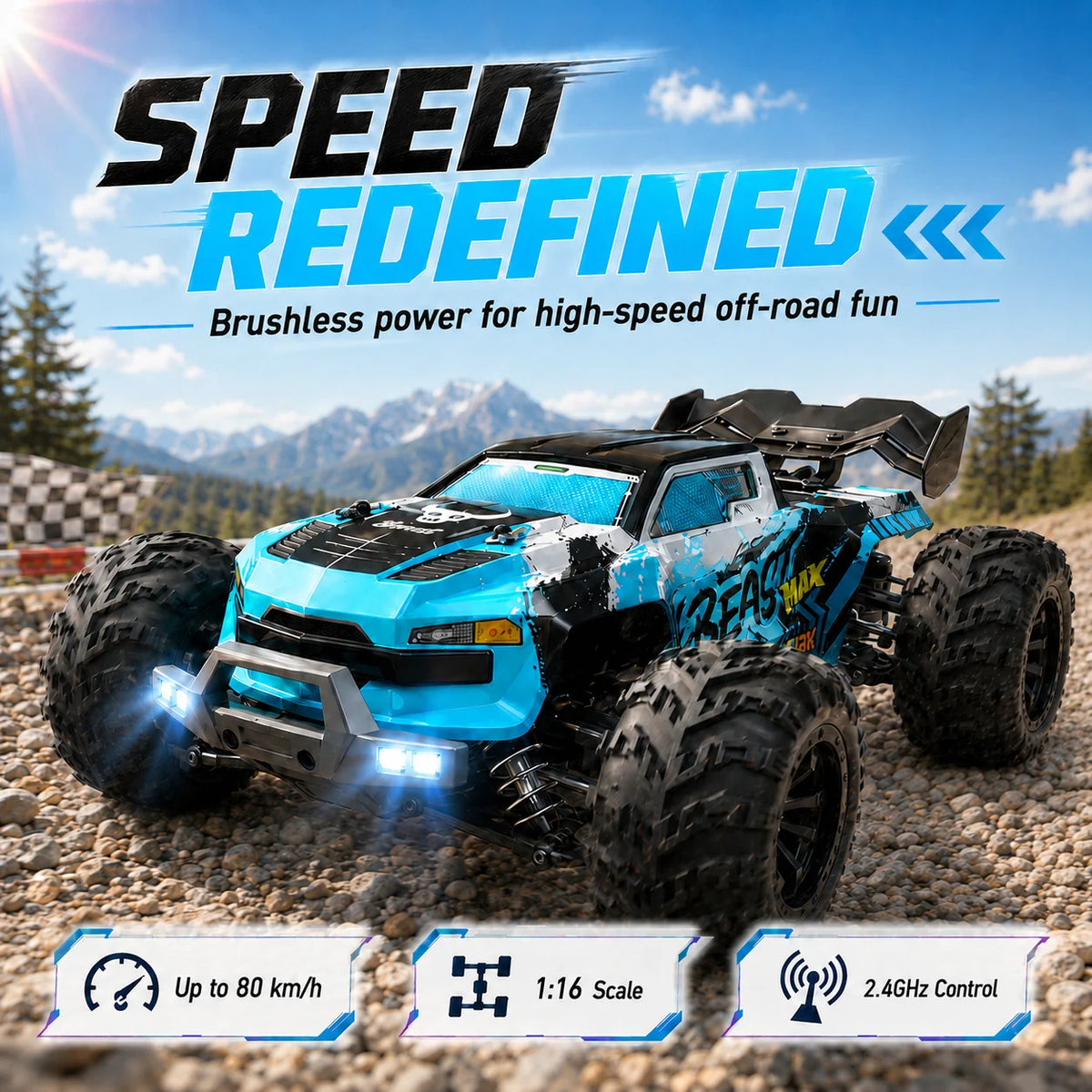 ZNLYRION Four Wheel Drive Off Road Remote Control Buggy Truck