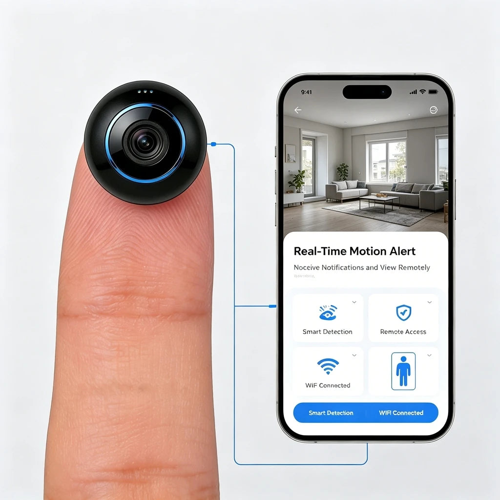 Mini Camera, 1080P HD WiFi Wireless Security Camera with Night Vision and Motion Detection, Ideal for Home, Office, Pet and Baby Monitoring