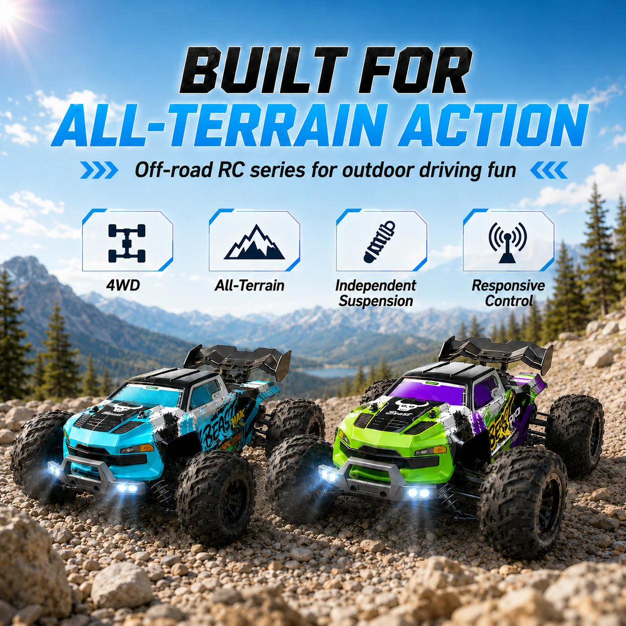 ZNLYRION Four Wheel Drive Off Road Remote Control Buggy Truck