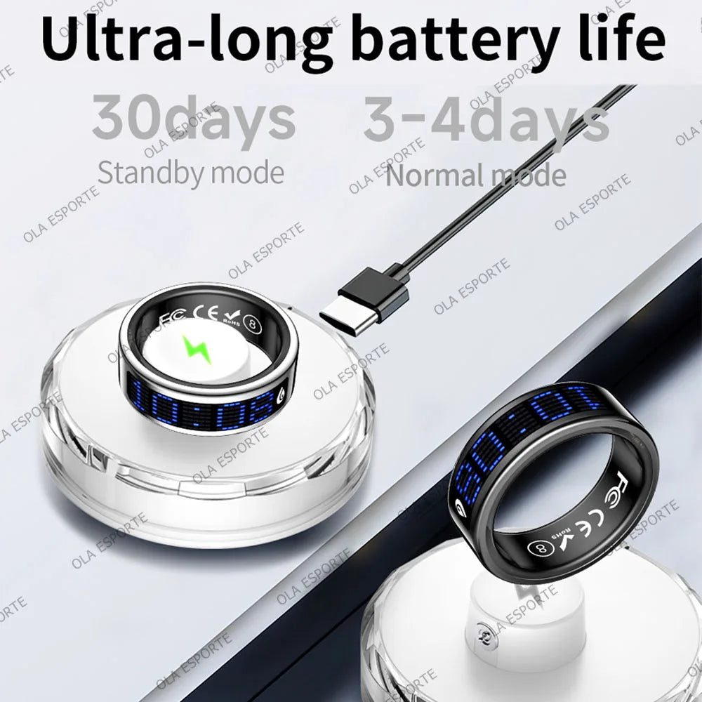 Ola Esporte Smart Ring With LED Display And Health Monitoring