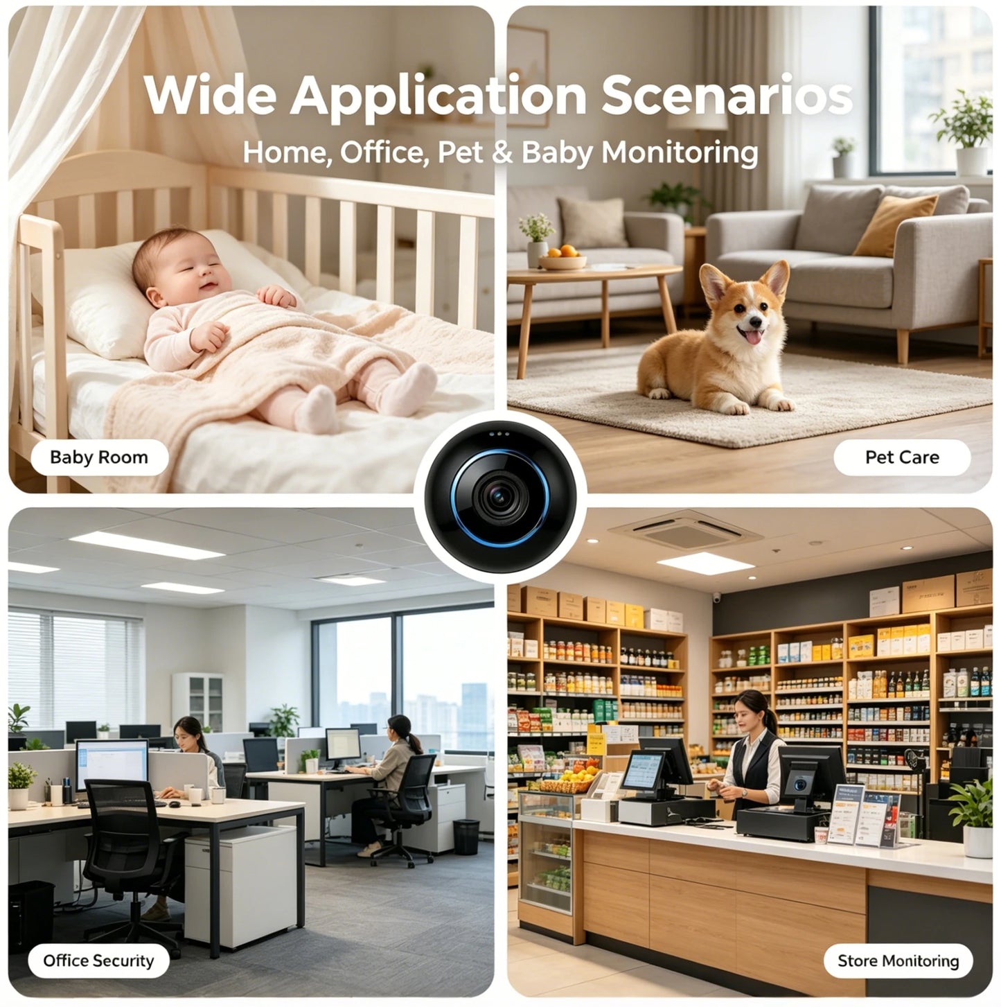 Mini Camera, 1080P HD WiFi Wireless Security Camera with Night Vision and Motion Detection, Ideal for Home, Office, Pet and Baby Monitoring