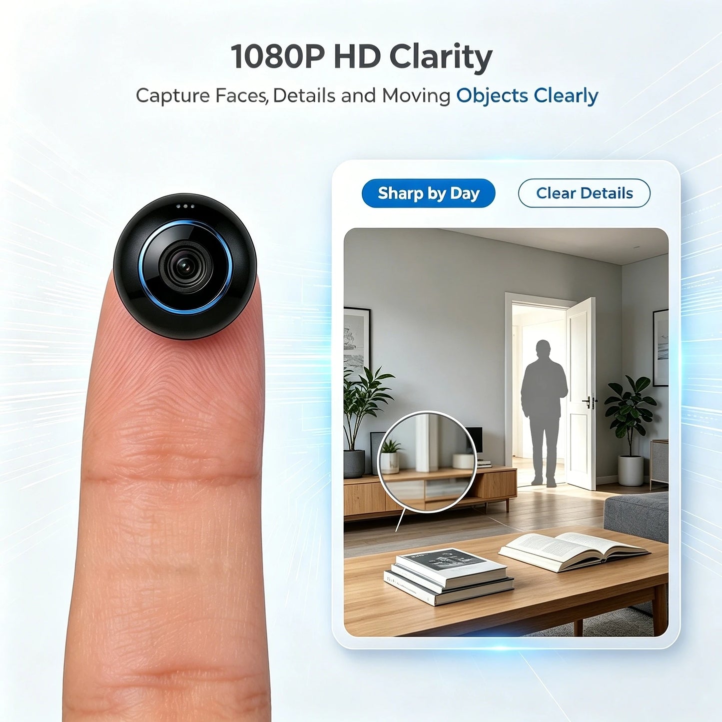 Mini Camera, 1080P HD WiFi Wireless Security Camera with Night Vision and Motion Detection, Ideal for Home, Office, Pet and Baby Monitoring