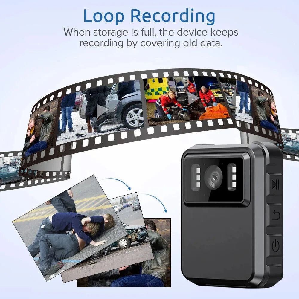 1080P Wireless Body Camera With Night Vision And Led Display