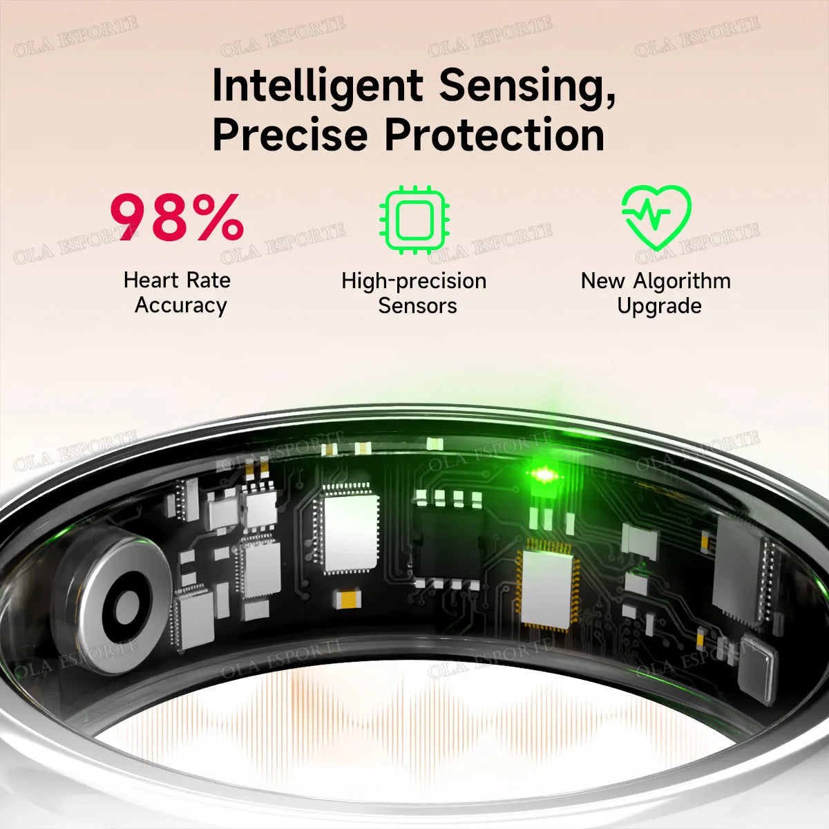 Smart Ring Fitness Tracker Heart Rate Blood Oxygen Monitoring