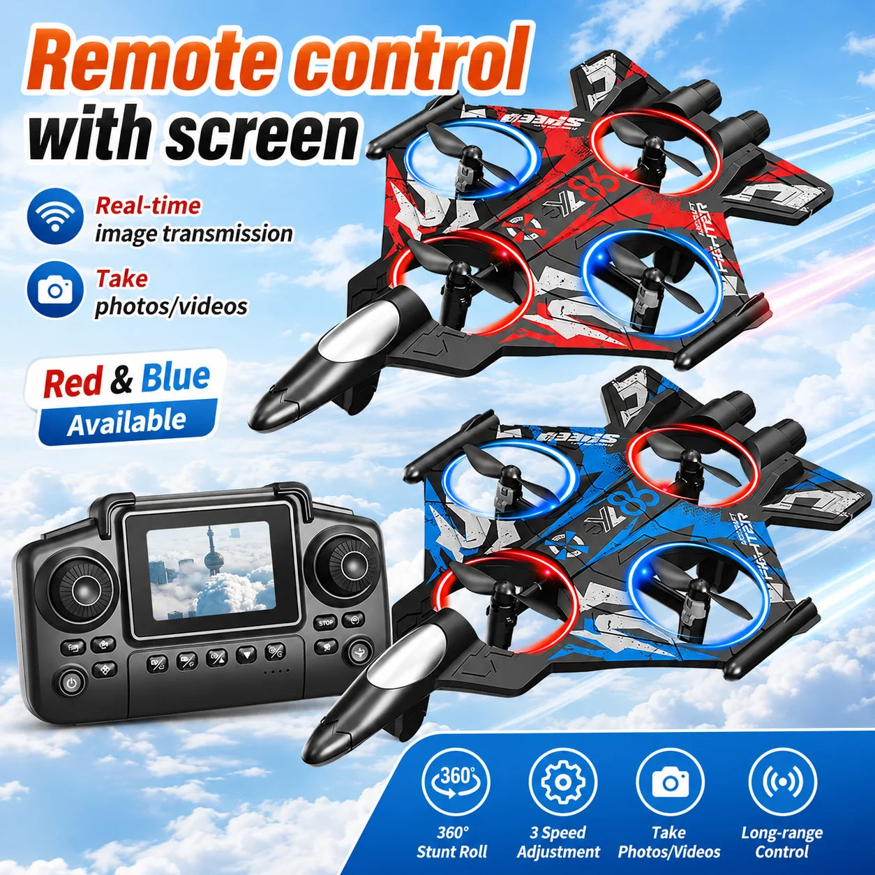 ZNLYRION YL86 Drone With Screen Remote And 480P Camera