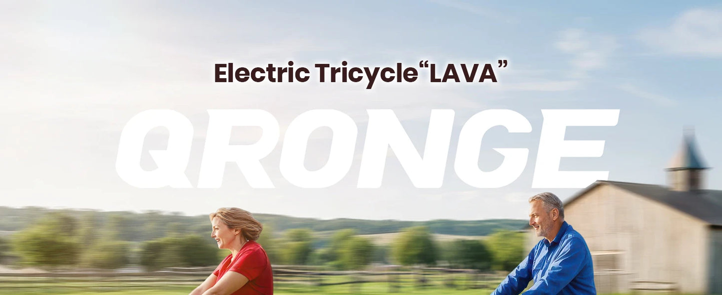 QRONGE Electric Bike for Adults 1200W Peak 36V 20AH Battery Folding Electric Tricycle 75 Miles Range Max 20MPH 20"*4" Fat Tire Electric Trike