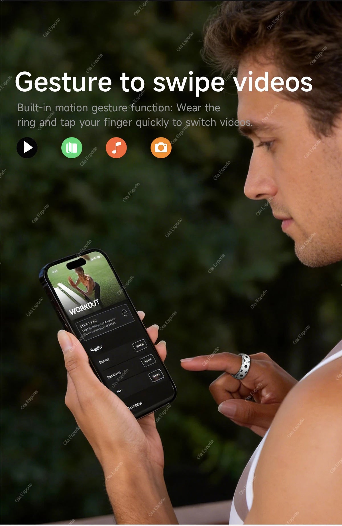 Ola Esporte Smart Ring Fitness Tracker With Charging Case