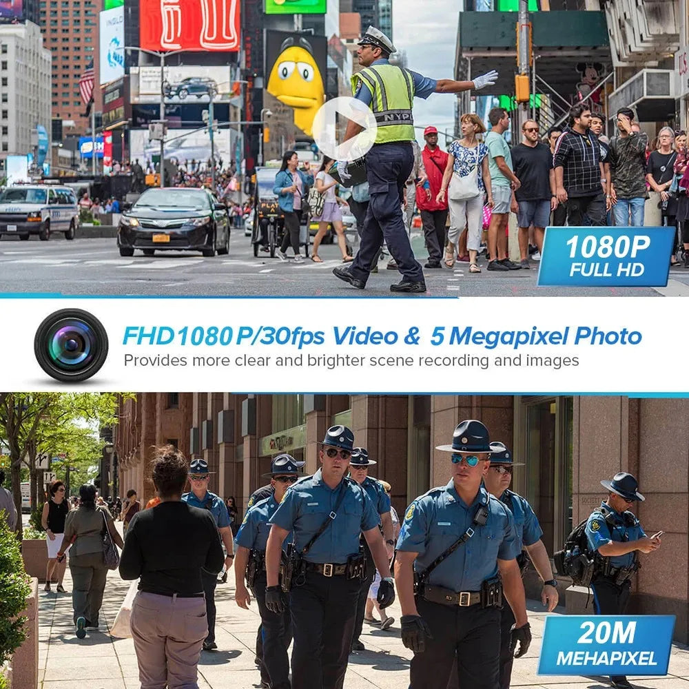 1080P Wireless Body Camera With Night Vision And Led Display