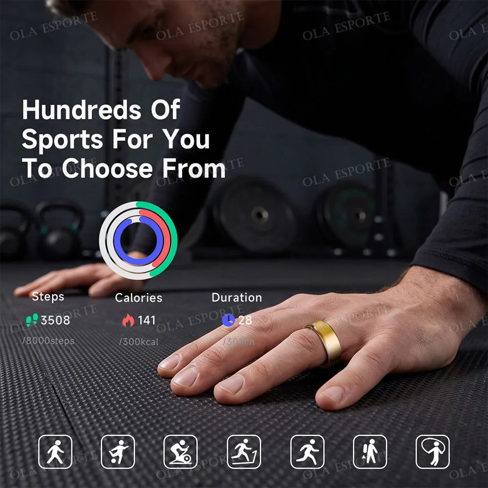 Smart Ring Fitness Tracker Heart Rate Blood Oxygen Monitoring