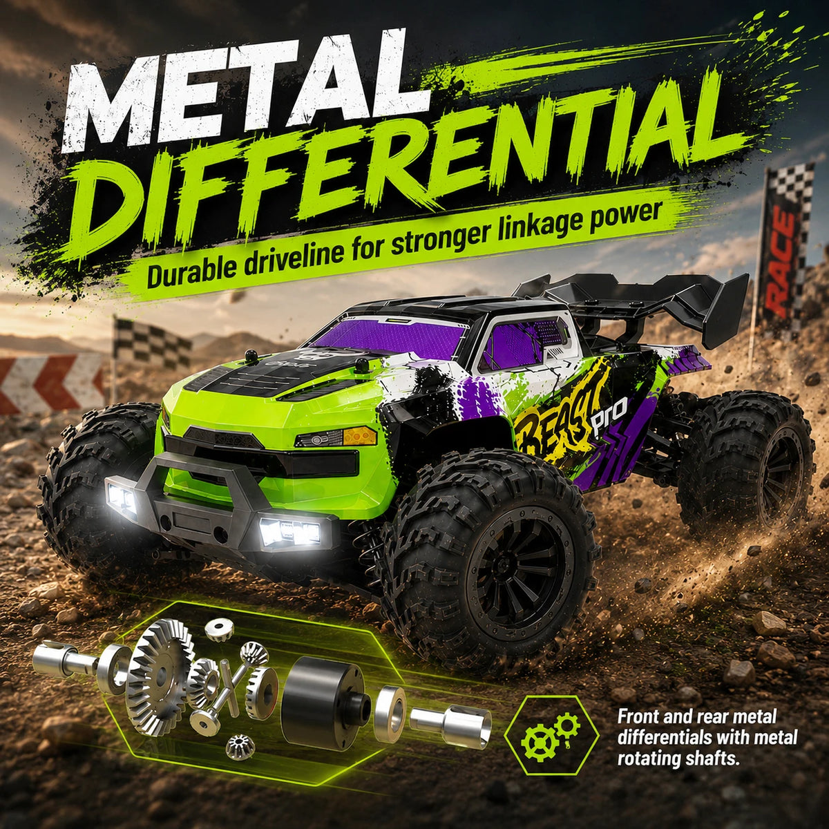 ZNLYRION Four Wheel Drive Off Road Remote Control Buggy Truck