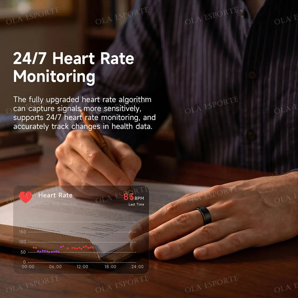 Smart Ring Fitness Tracker Heart Rate Blood Oxygen Monitoring