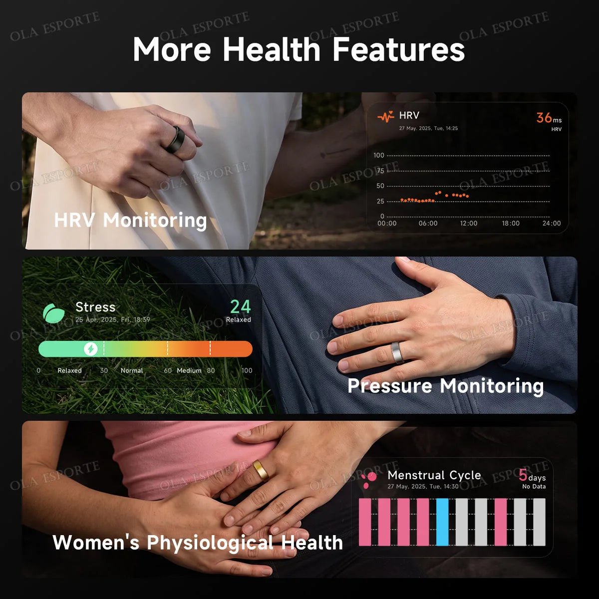 Smart Ring Fitness Tracker Heart Rate Blood Oxygen Monitoring