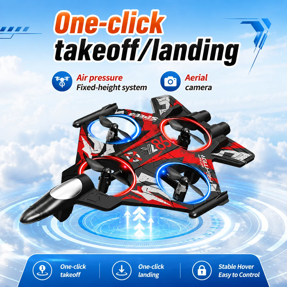 ZNLYRION YL86 Drone With Screen Remote And 480P Camera