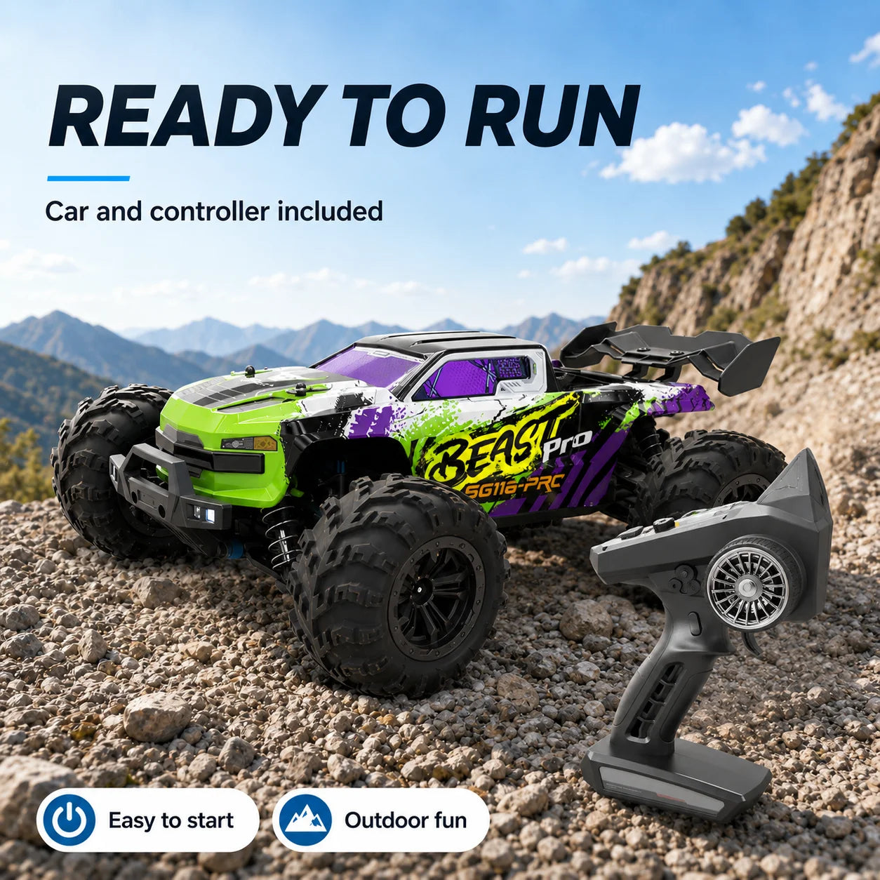 ZNLYRION Four Wheel Drive Off Road Remote Control Buggy Truck