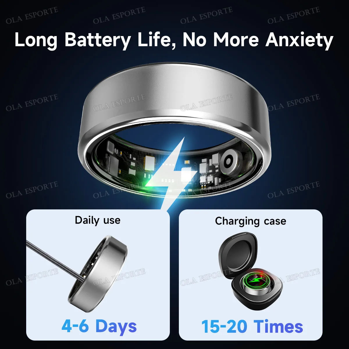 Smart Ring Fitness Tracker Heart Rate Blood Oxygen Monitoring