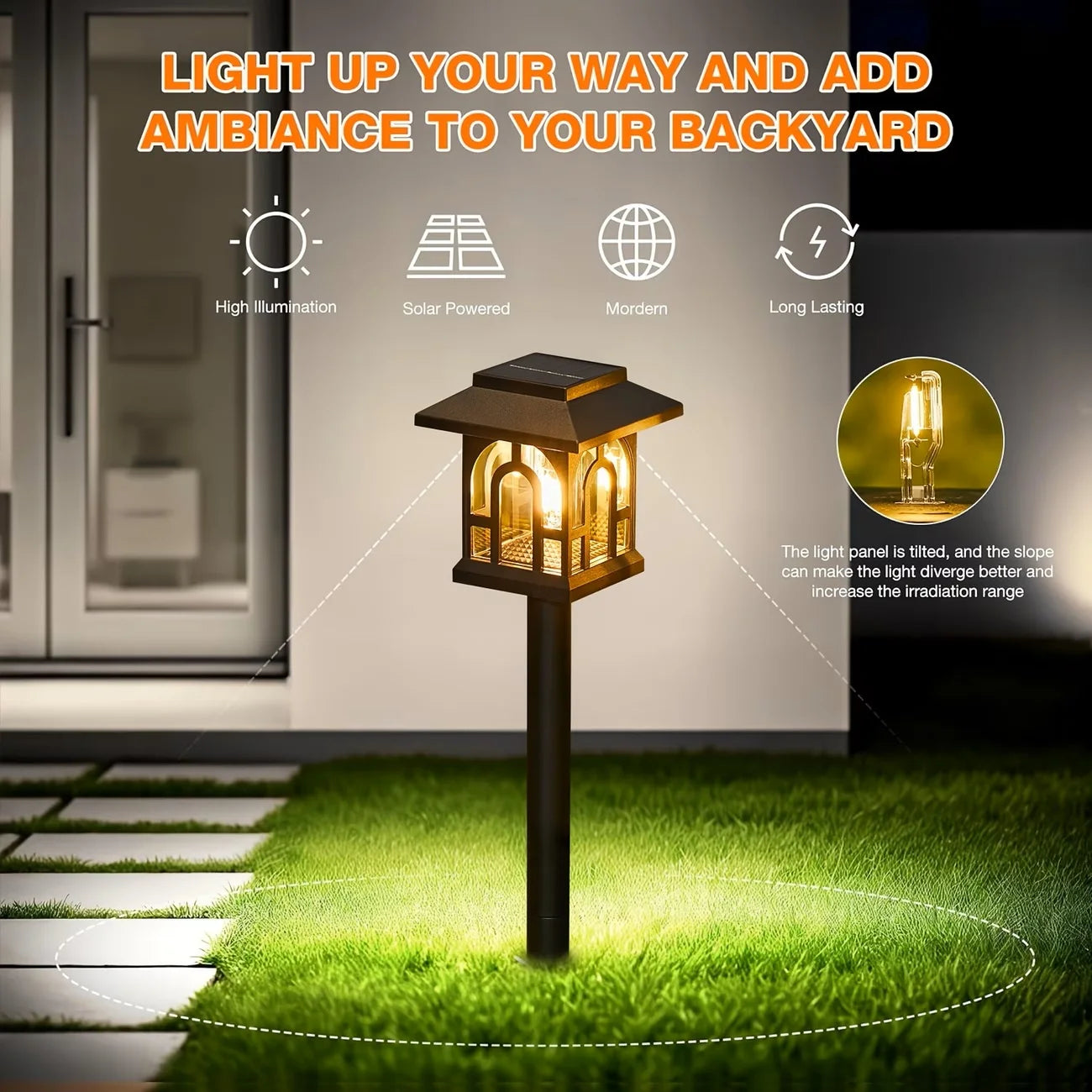 10Pack Solar Pathway Light Outdoor Solar Lamp Waterproof Landscape Lighting for Garden Yard Patio Walkway Driveway Camping Decor