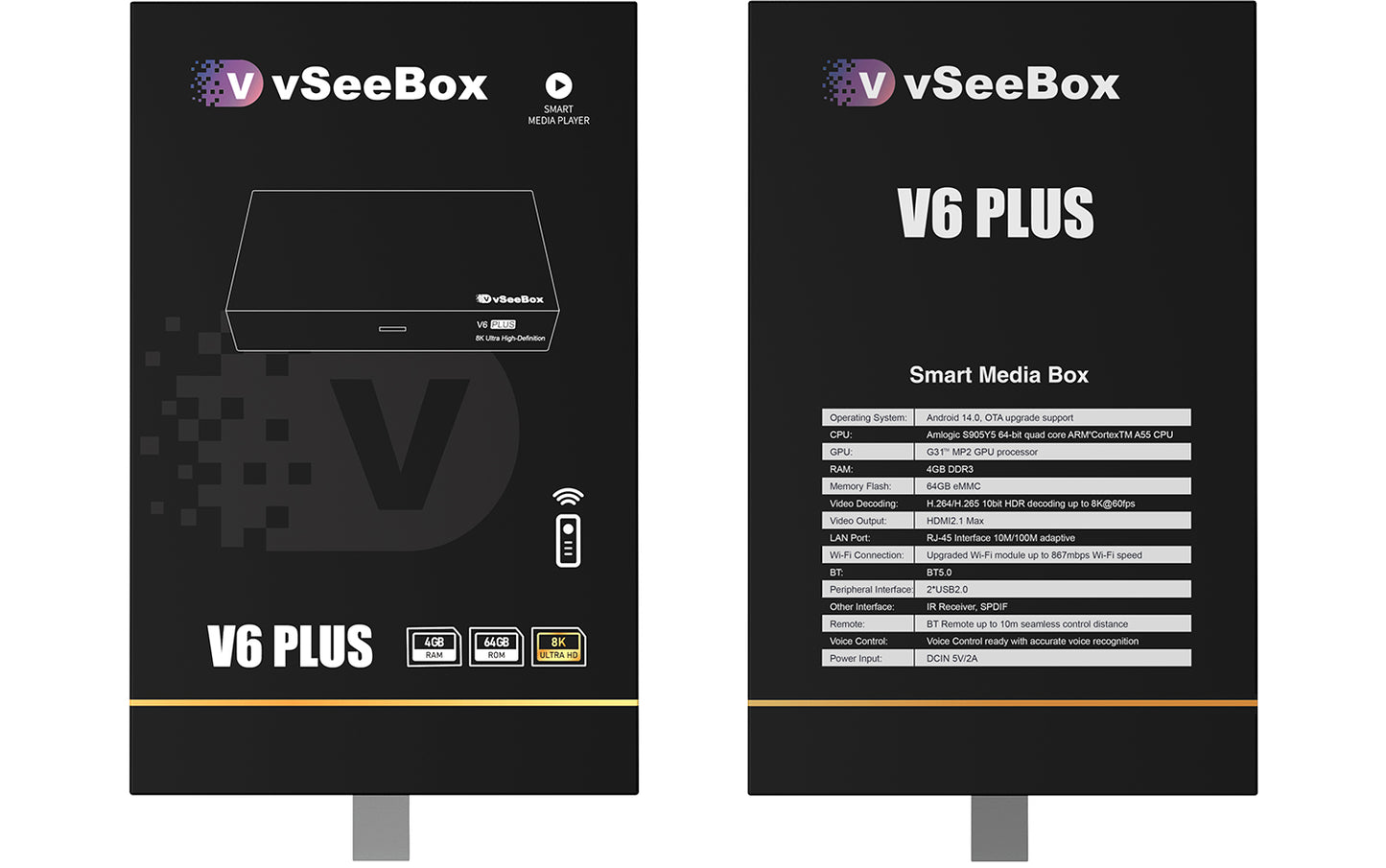 2026 V6 Plus with Voice Control 4GB RAM 64GB Storage Powerful Streaming Box