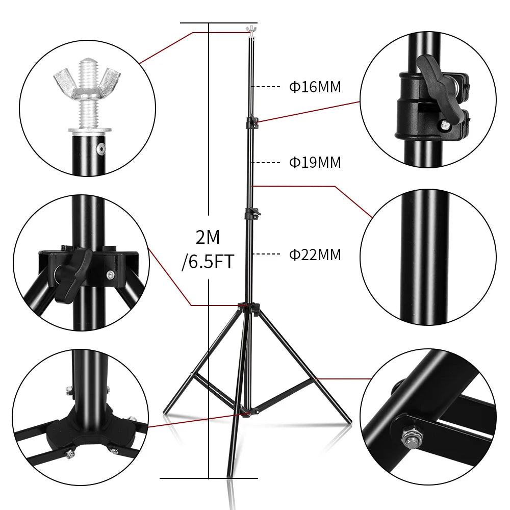 2X2M 2X3M 2.6X3M Background Support System Photography Backdrops Stand  Photo Studio Kit Chromakey Green Screen Frame