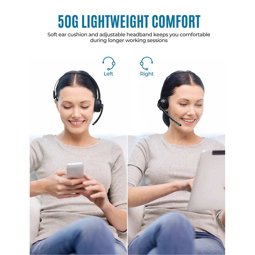 MPOW Pro Office Wireless Bluetooth Headphones With Microphone