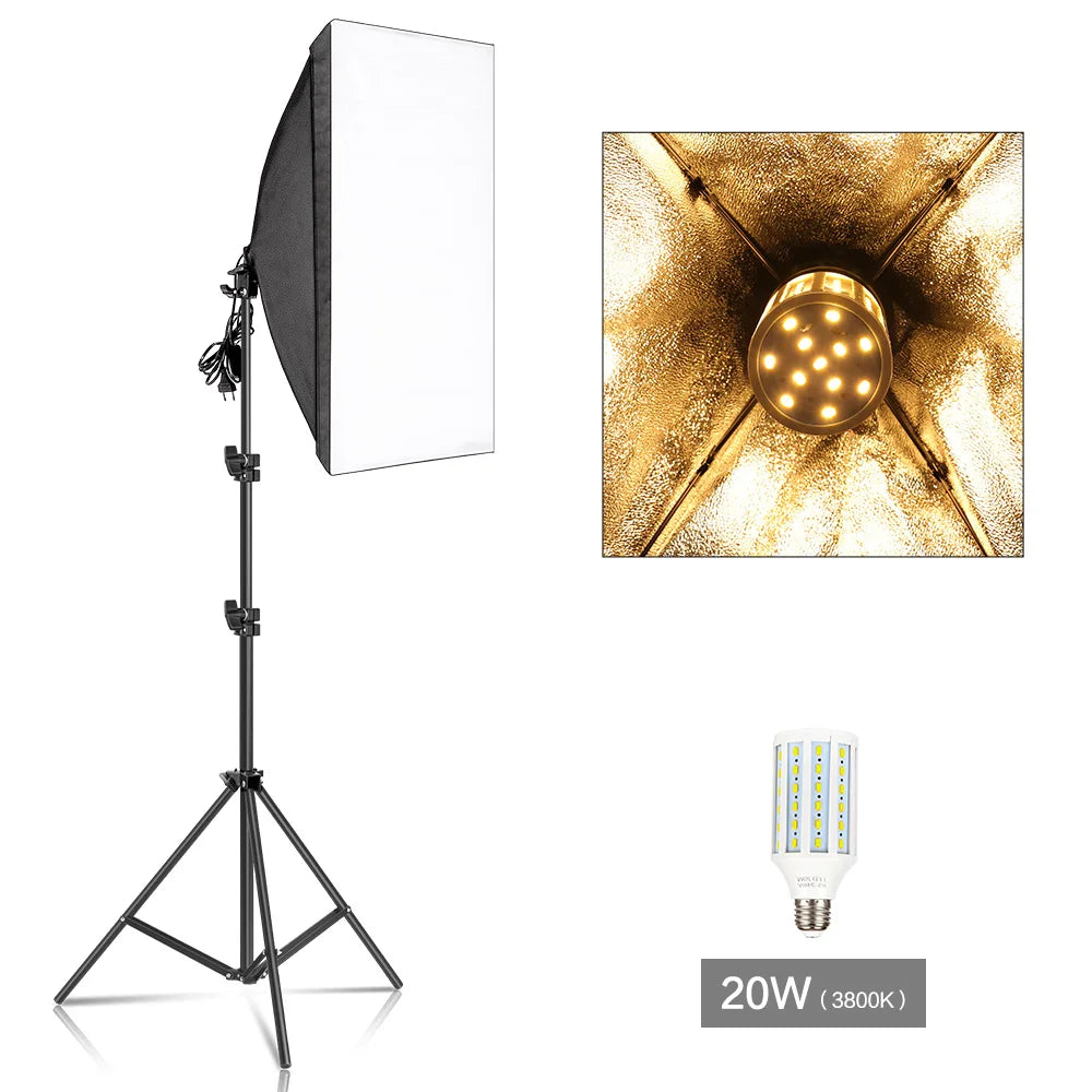 SH Continuous Softbox Lighting Kit For Photography Studio