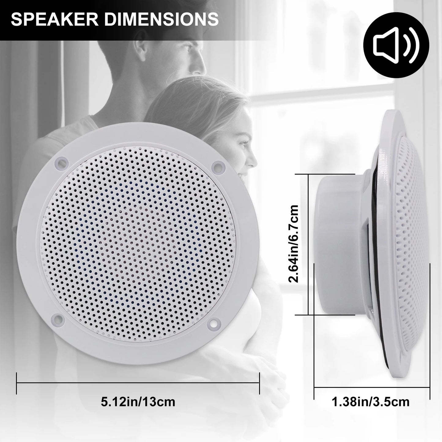 Marine Waterproof Bluetooth Speaker 160W ATV UTV Boat Outdoor