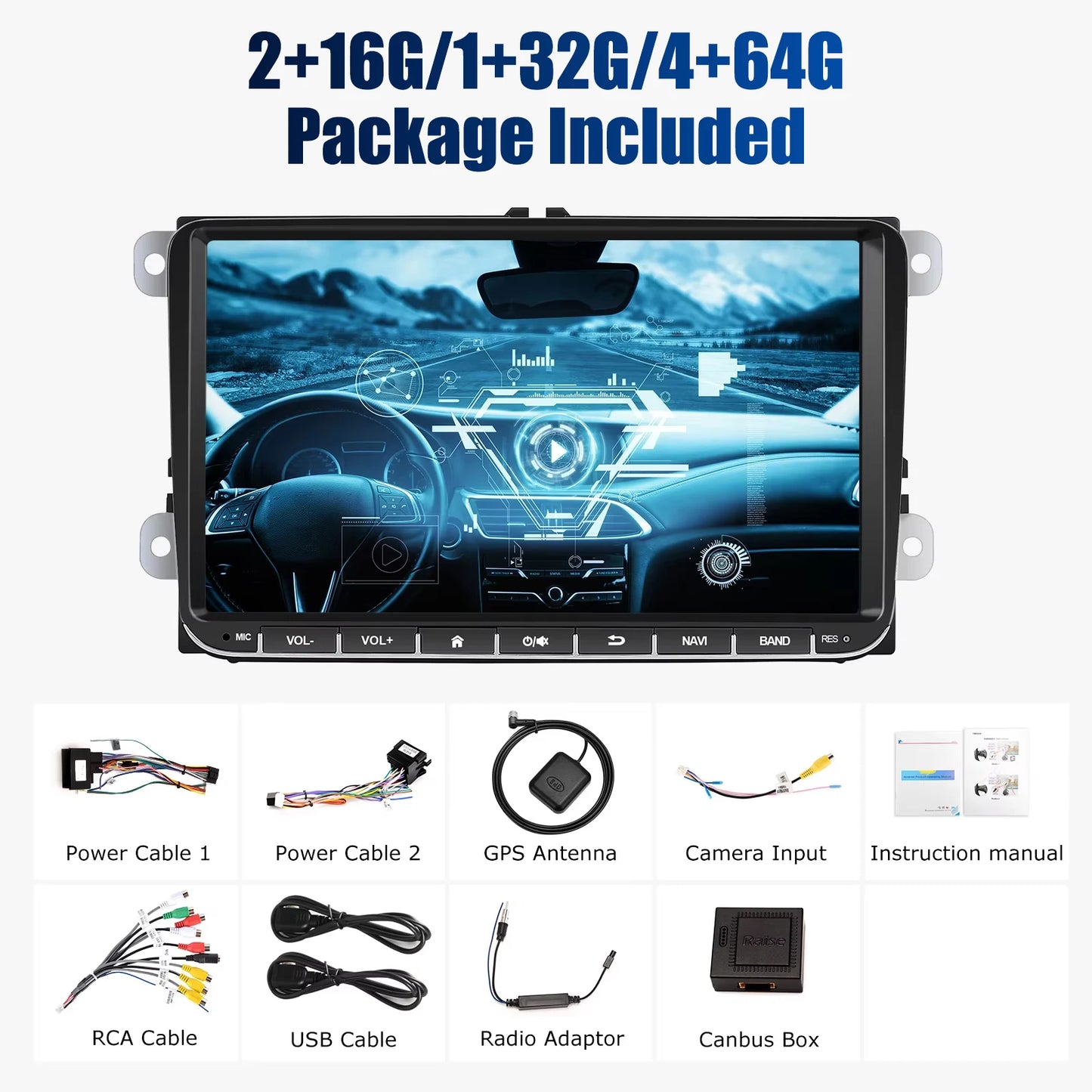 9" Android 15 6G+128G Wireless Carplay Car Stereo GPS NAVI WIFI RDS FM BT EQ for VW Golf 5 6 Passat Polo Touran Tiguan Caddy EOS