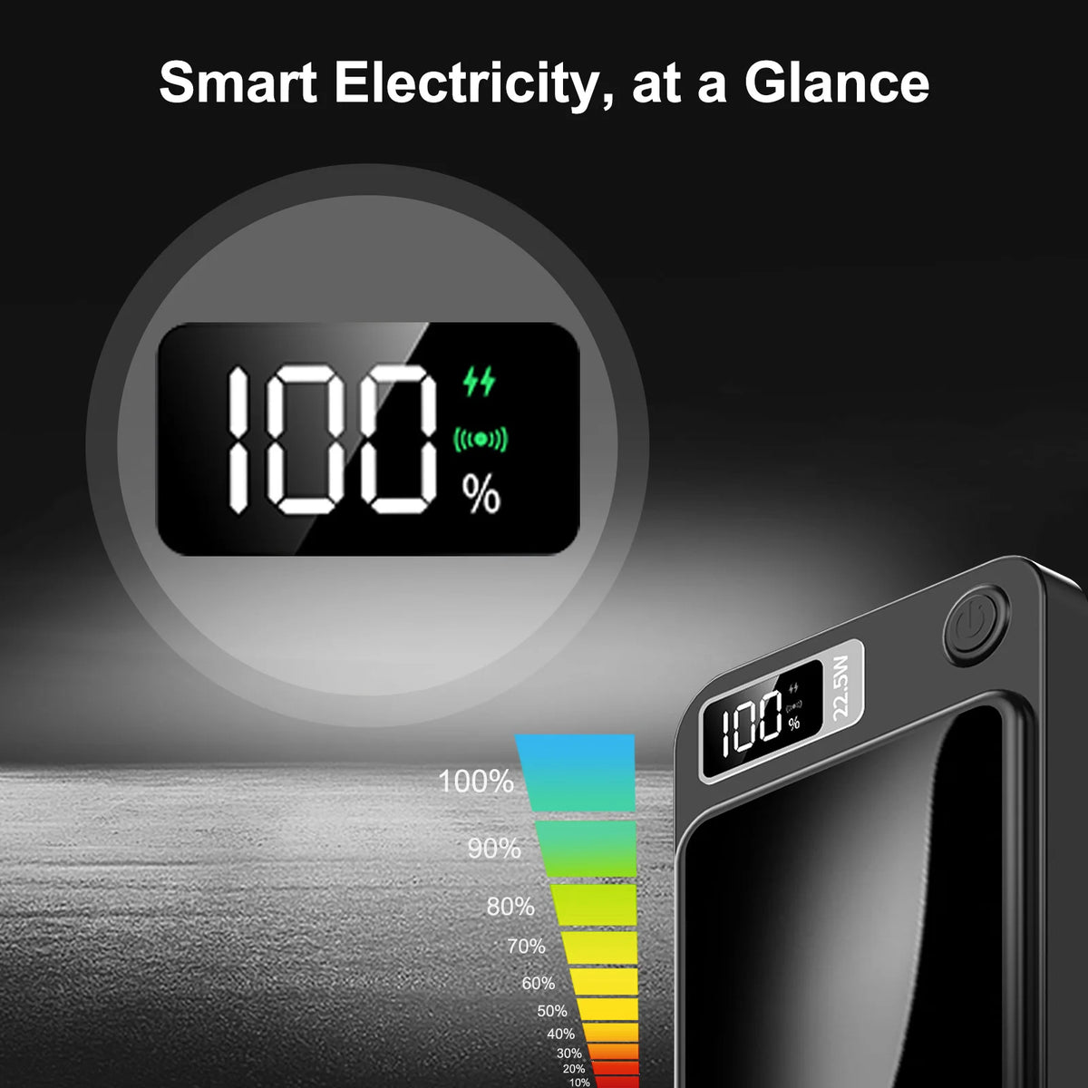 Magnetic Wireless Power Bank With Fast Charging And LED Display