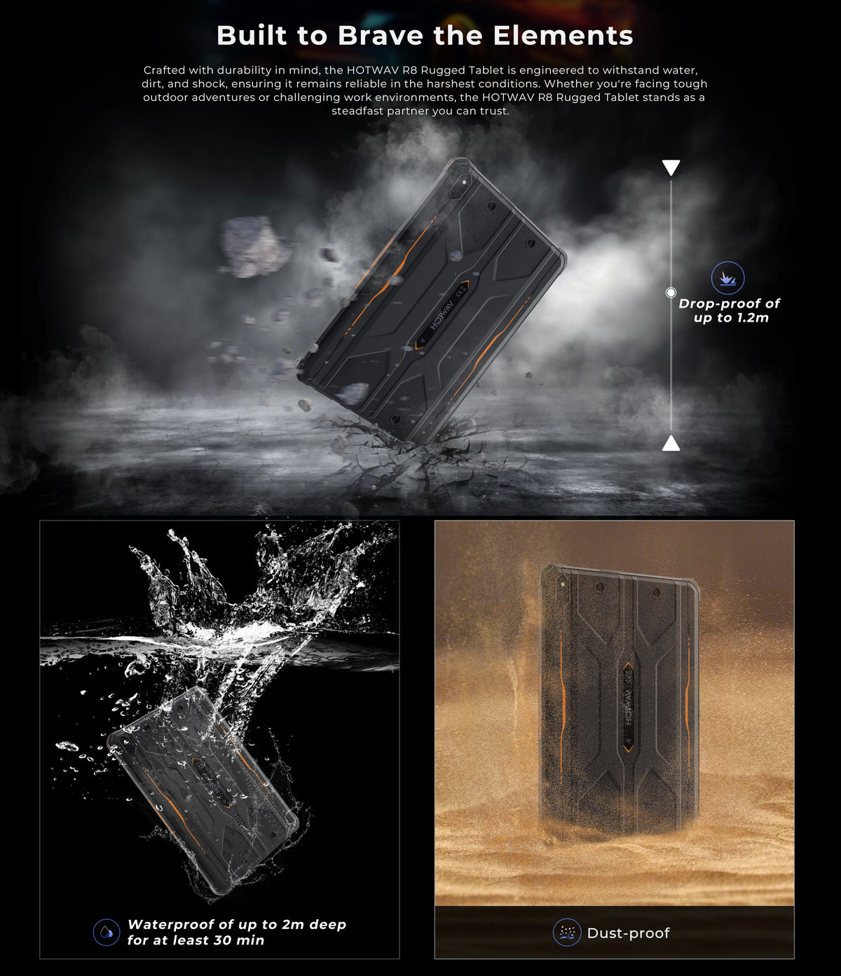HOTWAV R8 Rugged Android Tablet With IP68 And IP69K Protection