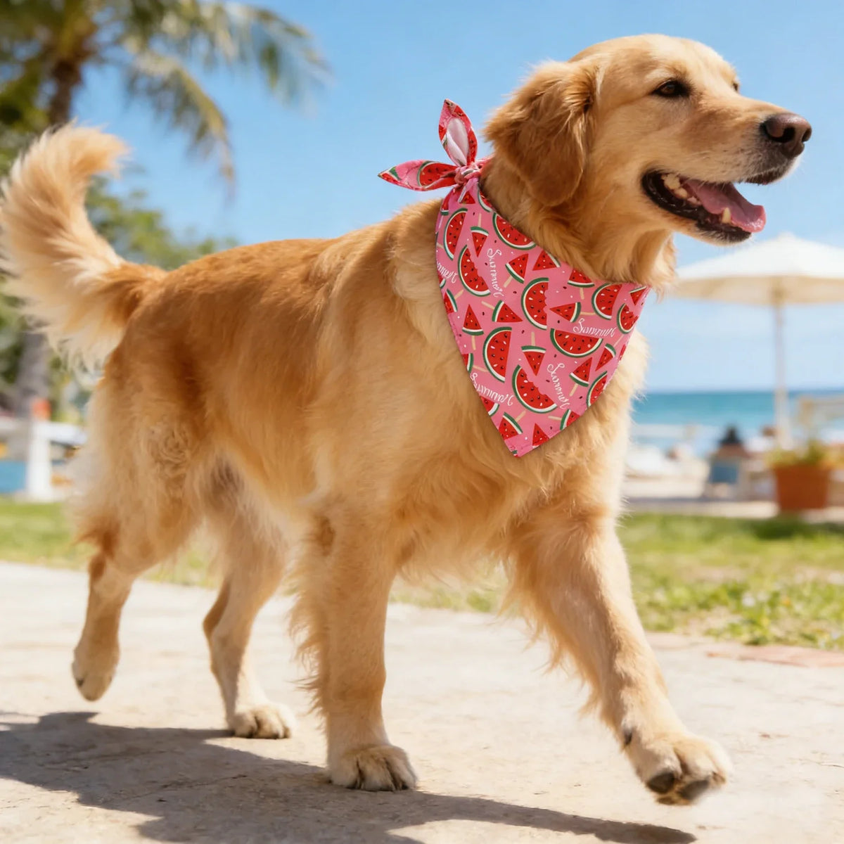 Adjustable Fruit Floral Dog Bandana Soft Washable Scarf