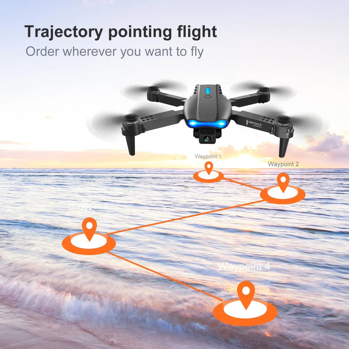 Evanovm E88Pro Max Foldable Dual Camera Drone With Auto Return