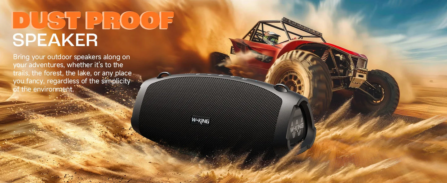 W-KING X10 Bluetooth Speaker, 120W Max Portable Loud Speakers Wireless Bluetooth Boombox, 70W IPX6 Waterproof Outdoor Party Large Big Speaker, Triple Passive Radiator/Subwoofers*2-Deep Bass/42H/TF/AUX/EQ