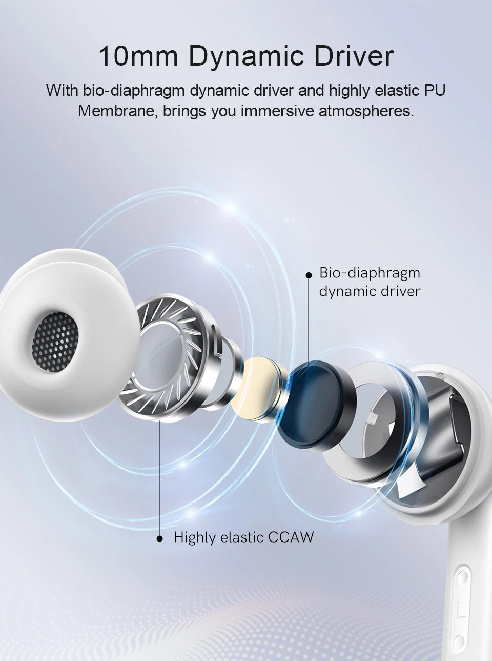 QCY T13 ANC Wireless Earphones Bluetooth Active Noise Cancelling Headphones
