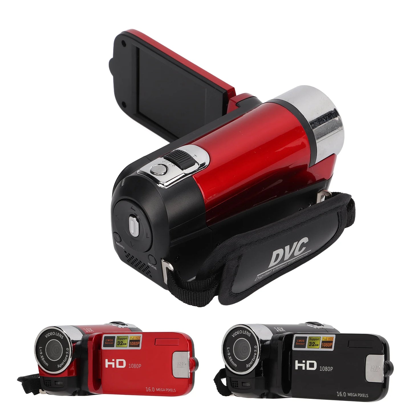 Video Camera Camcorder Handheld 16MP 270° Rotation Digital Camcorders Full HD 1080P Portable for Kids for Gifts for Family