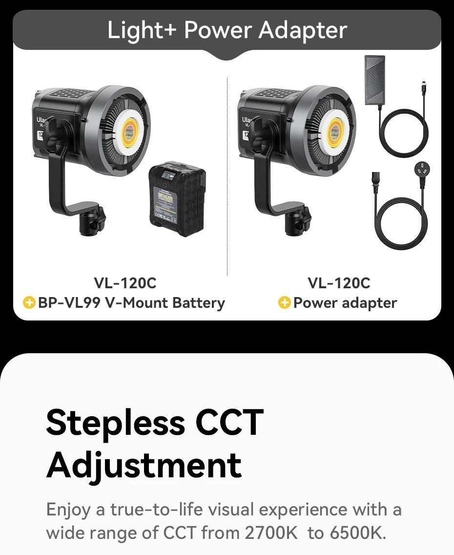 Ulanzi VL120BI Wireless Pro COB Video Light For Studios