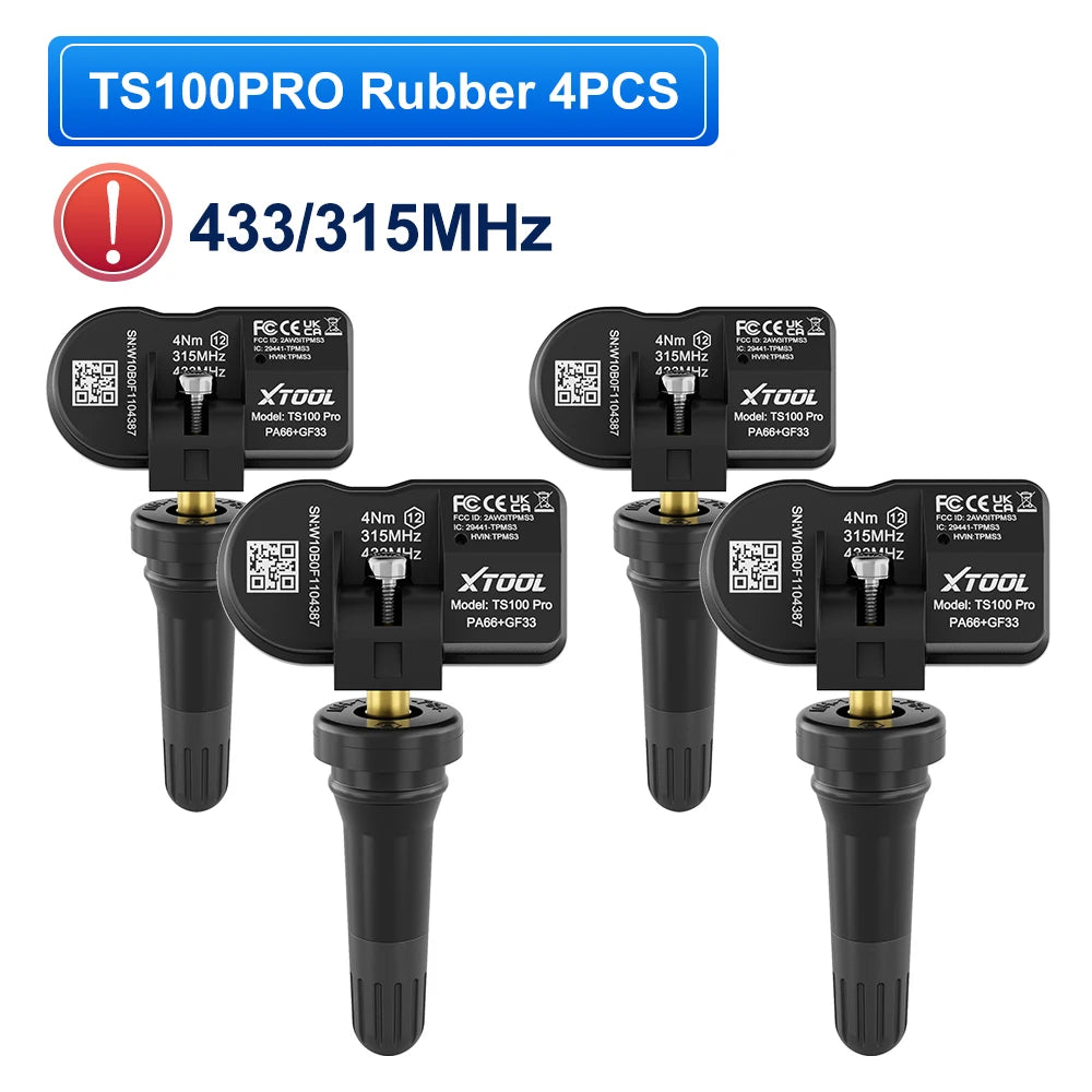 XTOOL TS100PRO Sensor Rubber Version 433MHz 315MHz Tire Repair Tool TPMS Scanner Pressure Monitor Tester Work on TP150 IP819TP