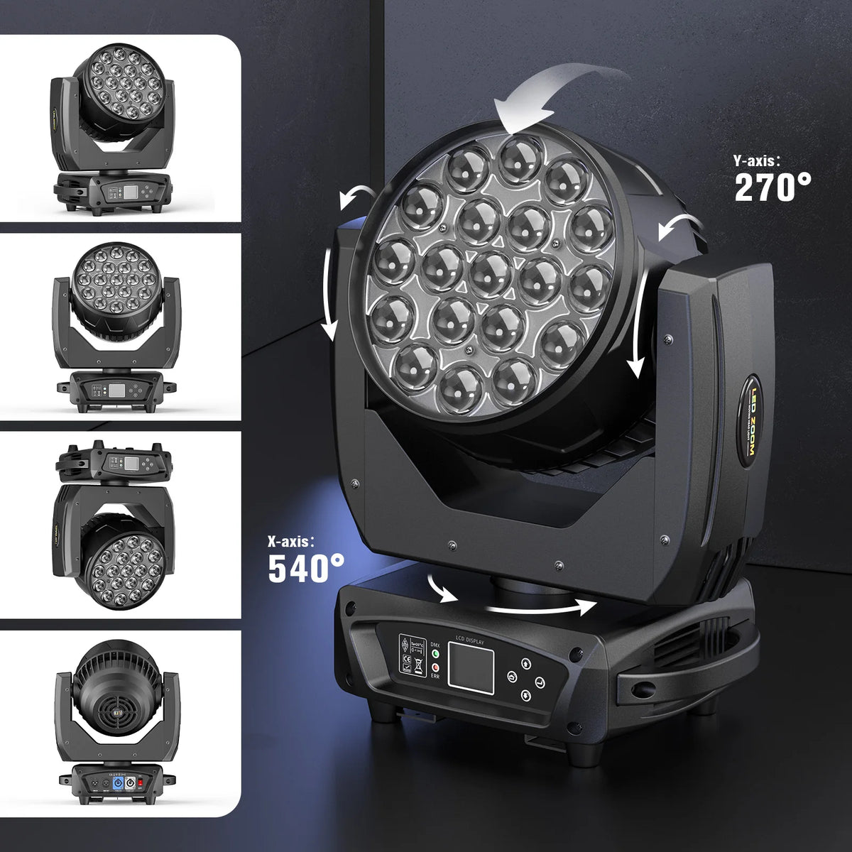 Somspot 15W RGBW LED Moving Head Stage Effects Projector Light