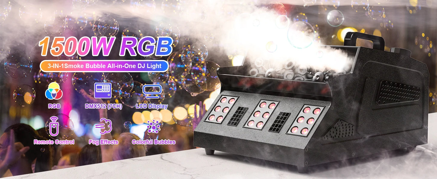 U'King 1500W LED Smoke Bubble Fog Machine For Stage Events
