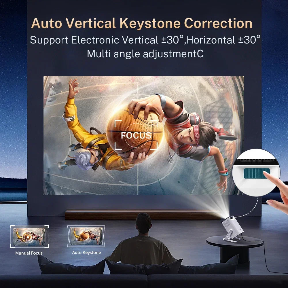 LynCast Mini Projector Android TV 1080P 4K WiFi 6 Bluetooth